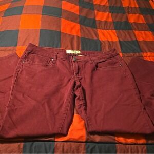 Hybrid Company Womens Burgundy Dark Wash Skinny Stretch Jeans/Slacks Size 13
